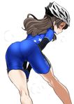  :o ass bare_legs bent_over bicycle_helmet bike_shorts biker_clothes blush brown_eyes brown_hair clothes_writing helmet idolmaster idolmaster_million_live! kitazawa_shiho long_hair namidate own_hands_together pantylines parted_lips shade skin_tight solo star star_print sweat thighs v_arms 