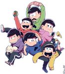  :&lt; :3 alcohol beer beer_can black_hair brothers can cat eyewear_on_head heart heart_in_mouth highres huni0617 looking_at_another looking_back male_focus matsuno_choromatsu matsuno_ichimatsu matsuno_juushimatsu matsuno_karamatsu matsuno_osomatsu matsuno_todomatsu messy_hair multiple_boys osomatsu-kun osomatsu-san sextuplets siblings simple_background sunglasses triangle_mouth twitter_username white_background 