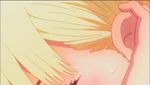  animated animated_gif aqua_eyes bangs blonde_hair blush kyou_no_asuka_show kyouno_asuka long_hair popsicle sexually_suggestive solo sweat 
