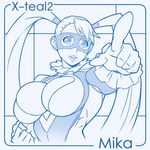  monochrome rainbow_mika solo street_fighter x-teal2 