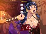  1girl aftersex arm_grab ass bare_shoulders bent_over black_wings blue_hair blunt_bangs blush breasts censored cleavage clothed_female_nude_male cum cum_in_mouth cum_on_breasts cum_on_clothes cum_on_hair cum_on_lower_body cum_on_upper_body dead_or_alive dead_or_alive_5 elbow_gloves facial feathered_wings gangbang hair_ornament hair_stick hairpin highres huge_breasts leotard long_hair looking_at_another makeup mole mole_under_mouth mosaic_censoring nyotengu open_mouth penis pink_eyes raburebo raised_eyebrows skin_tight solo_focus sweat tokin_hat wings 