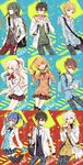  5boys amamiya_hibiya asahina_hiyori black_hair blonde_hair blue_eyes blue_hair brown_hair character_doll ene_(kagerou_project) food green_hair headphones highres kagerou_project kano_shuuya kido_tsubomi kisaragi_momo kisaragi_shintarou konoha_(kagerou_project) kozakura_marry long_hair multiple_boys multiple_girls red_eyes school_uniform seto_kousuke short_hair side_ponytail stuffed_animal stuffed_dinosaur stuffed_toy sunny_side_up_egg toast twintails vkekrdhs 