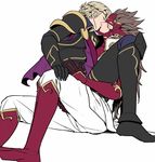  2boys armor fire_emblem fire_emblem_if kis kiss male_focus marx_(fire_emblem_if) multiple_boys ryouma_(fire_emblem_if) sitting_on_person u_(lastcrime) yaoi 