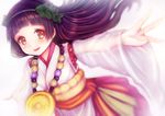  amayadori_machi brown_hair headdress japanese_clothes kumamiko loli long_hair miko necklace orange_eyes teruru 