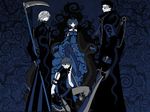  blue clamp dark fay_d_flourite kurogane sakura scythe sword syaoran tsubasa_reservoir_chronicle 