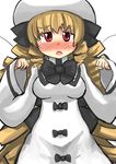  blonde_hair blush chestnut_mouth drill_hair gaoo_(frpjx283) hat highres long_hair luna_child older open_mouth red_eyes solo touhou very_long_hair 