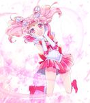  :d bishoujo_senshi_sailor_moon boots bow brooch chibi_usa double_bun elbow_gloves full_body gloves hair_ornament hairpin hands_on_own_face happy jewelry jumping knee_boots magical_girl open_mouth pink_background pink_footwear pink_hair pink_sailor_collar pink_skirt pleated_skirt red_bow red_eyes sailor_chibi_moon sailor_collar sailor_senshi_uniform saki_(hxaxcxk) short_hair skirt smile solo tiara twintails white_background white_gloves 