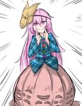  bubble_skirt emphasis_lines fingers_to_cheeks fingersmile hata_no_kokoro kan_(aaaaari35) long_hair new_mask_of_hope pink_eyes pink_hair plaid plaid_shirt raised_eyebrow shirt skirt solo touhou 