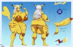 2018 absurd_res anthro areola balls big_balls big_breasts big_butt big_penis blue_eyes breasts butt cleft_tail dickgirl digital_media_(artwork) ear_piercing english_text flaccid hair hi_res huge_breasts humanoid_penis intersex long_hair mammal model_sheet muscular muscular_dickgirl muscular_intersex nintendo nipples nude penis piercing pikachu plankboy pok&eacute;mon pok&eacute;mon_(species) rodent signature solo text thick_thighs vein veiny_penis video_games white_hair 