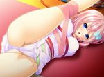  artist_request ass bishop_(company) blue_eyes bondage bound_arms bound_legs breasts game_cg houkago_3_~nerawareta_junketsu~ looking_at_viewer open_mouth panties petite pink_hair pussy rope school solo spread_legs suzaka_miho sweat 