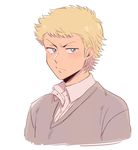  1boy ace_of_diamond blonde_hair blush character_request solo student sweat 
