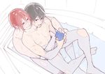  2boys bath bathroom blush free! male_focus megumi-square multiple_boys muscle nanase_haruka_(free!) shared_bathing smile water wet 