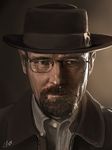  bald beard breaking_bad facial_hair glasses hat just1ce looking_at_viewer male_focus portrait realistic serious solo walter_white 