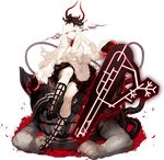  akira_(kadokawa) dress flower horns kantai_collection lolita_fashion long_hair lycoris_hime official_art petals shinkaisei-kan solo spider_lily transparent_background white_dress white_hair white_skin 