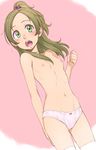  :o blush bow bow_panties breasts clenched_hand flying_sweatdrops green_eyes hair_bobbles hair_ornament hand_on_own_thigh highres jpeg_artifacts minamino_kanade navel nipples open_mouth panties ponytail precure sakura_kotetsu small_breasts solo suite_precure thighhighs topless underwear underwear_only wet wet_clothes wet_panties white_legwear white_panties 