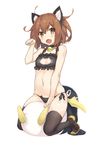  :o alternate_costume animal_ears bad_id bad_pixiv_id bangs bell bell_choker between_legs black_footwear black_legwear black_panties breasts brown_hair cat_cutout cat_ear_panties cat_ears cat_lingerie choker cleavage_cutout eyebrows eyebrows_visible_through_hair fake_animal_ears fang frills full_body goekawa hair_between_eyes hairband hand_between_legs ikazuchi_(kantai_collection) jingle_bell kantai_collection kneeling looking_at_viewer meme_attire navel open_mouth panties paw_pose shoes short_hair side-tie_panties simple_background small_breasts solo stomach stuffed_animal stuffed_penguin stuffed_toy thighhighs underwear underwear_only white_background 