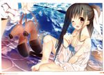  cleavage crease dress fixme heels kagome no_bra possible_duplicate see_through wet_clothes 