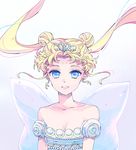  bad_id bad_pixiv_id bare_shoulders bishoujo_senshi_sailor_moon blonde_hair blue_eyes breasts cleavage double_bun dress earrings happy jewelry long_hair looking_at_viewer moon neo_queen_serenity saki_(hxaxcxk) small_breasts solo tiara tsukino_usagi twintails wings 