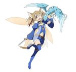  alternate_costume animal_ears blue_legwear blue_shorts brown_eyes brown_hair cat_ears cat_tail full_body highres holding holding_weapon long_hair navel official_art one_eye_closed open_mouth pina_(sao) resized see-through shorts silica silica_(sao-alo) simple_background smile solo sword_art_online sword_art_online:_code_register tail thighhighs twintails upscaled weapon white_background wings 