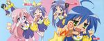  cheerleader dualscreen hiiragi_kagami hiiragi_tsukasa izumi_konata kuroi_nanako lucky_star narumi_yui takara_miyuki widescreen 