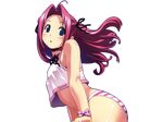  blue_eyes blush nijiiro_zakura panties pink_hair striped_panties tagme transparent underwear 