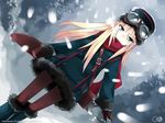  dutch_angle gagraphic goggles hat long_sleeves pantyhose scarf snow snowing solo usatsuka_eiji wallpaper 