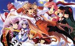  absurdres alice_parade animal_ears blush bunny_ears crown dress emudori hat heart highres itou_noiji lavinia_(alice_parade) luna_(alice_parade) miori_(alice_parade) multiple_girls neko-san_(alice_parade) odoodo_funny ribbon silk_(alice_parade) thighhighs yaname_(alice_parade) 