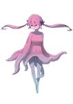  female full_body gluteal_fold monster_girl no_nose nukomasu octopus original pink_hair pink_skin simple_background solo tentacle thigh_gap twintails white_background 