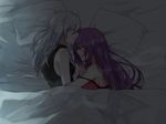  closed_eyes hair_down long_hair melty_blood multiple_girls purple_eyes retto riesbyfe_stridberg silver_hair sion_eltnam_atlasia sleeping sleeveless sleeveless_turtleneck strap_slip tsukihime turtleneck yuri 