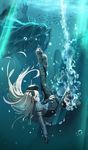  blonde_hair garrison_cap hat kantai_collection long_hair military military_uniform seimannu solo u-511_(kantai_collection) underwater uniform 