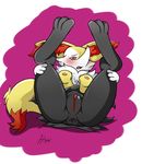  anthro anus blush braixen breasts clitoris furry hound_wolf invitation legs_up nintendo nipples paws pokemon pussy solo tail 