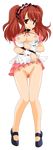  absurdres asahina_mikuru breasts highres legs maid miniskirt no_bra no_panties short_twintails skirt solo suzumiya_haruhi_no_yuuutsu thighs twintails upskirt vector_trace waitress 