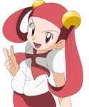  looking_at_viewer miru_(pokemon) nintendo pink_eyes pink_hair pokemon smile 