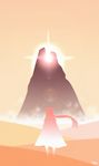  artist_name cloak desert diffraction_spikes gradient highres jazzjack journey lens_flare mountain scarf silhouette solo standing traveler 