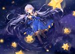  afloat bare_shoulders elbow_gloves gloves long_hair purple_hair quad_tails ripples solo star stellated_octahedron thighhighs very_long_hair vocaloid water xingchen yellow_eyes yumaomi 