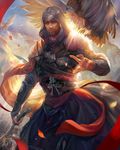  assassin&#039;s_creed assassin&#039;s_creed:_revelations assassin&#039;s_creed_(series) assassin's_creed assassin's_creed:_revelations assassin's_creed_(series) beard bird cloud eagle ezio_auditore_da_firenze facial_hair hood male_focus scarf sky solo weapon yang_fan 