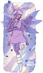  artist_name boots dress drill_hair full_body hair_over_eyes heart heart_cheeks heart_hands multiple_arms purple_dress purple_hair purple_skin sleeveless sleeveless_dress solo star_butterfly star_vs_the_forces_of_evil twin_drills wenny02 white_footwear wings 
