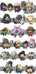  6+girls armor artist_request bastion_(overwatch) beard bird black_hair blonde_hair blue_eyes blue_hair bomb brown_eyes brown_hair burning_eyes chibi cigar cowboy_hat d.va_(overwatch) dual_wielding everyone eyepatch facial_hair facial_mark fire gas_mask genji_(overwatch) glasses goggles gorilla green_eyes gun hair_ornament hairlocs hairpin hammer hanzo_(overwatch) hat highres holding hook junkrat_(overwatch) lucio_(overwatch) mccree_(overwatch) mecha mechanical_wings mei_(overwatch) meka_(overwatch) mercy_(overwatch) multicolored_hair multiple_boys multiple_girls omnic overwatch pharah_(overwatch) pink_hair ponytail reaper_(overwatch) reinhardt_(overwatch) roadhog_(overwatch) robot scar skull_mask soldier:_76_(overwatch) staff sword symmetra_(overwatch) tattoo torbjorn_(overwatch) tracer_(overwatch) visor weapon whisker_markings widowmaker_(overwatch) wings winston_(overwatch) zarya_(overwatch) zenyatta_(overwatch) 