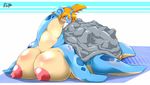  !? artist_request furry kasumi_(pokemon) lapras nipples open_mouth pokemon what ymbk 