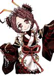  artist_request brown_hair entoma_vasilissa_zeta frills insect insect_girl japanese_clothes katou_haruaki kimono long_sleeves maid maid_headdress overlord_(maruyama) red_eyes simple_background sleeves_past_wrist solo 