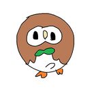  full_body no_humans owl penis pokemon rowlet simple_background white_background 