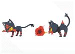  alpha_transparency closed_mouth fire full_body gen_7_pokemon licking litten no_humans official_art pointy_ears pokemon pokemon_(creature) red_eyes simple_background white_background yellow_sclera 