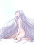  barefoot female iron_maiden_jeanne long_hair nude shaman_king sitting very_long_hair 