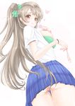  ass breasts brown_eyes brown_hair condom cum frapowa large_breasts long_hair love_live! love_live!_school_idol_project minami_kotori nipples one_side_up skirt solo used_condom 