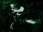  akakage_red antennae cape from_behind green highres monochrome solo touhou wallpaper wriggle_nightbug 