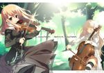  cello cigarette copyright_request cover cover_page doujinshi highres instrument kagome_(traumatize) multiple_girls violin wallpaper 