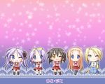  ? bow chibi fang hair_bow hairband hiiragi_kagami hiiragi_tsukasa kneehighs kuroi_nanako kusakabe_misao lucky_star minegishi_ayano multiple_girls ryouou_school_uniform school_uniform serafuku socks thighhighs tsurime twintails wallpaper yoshimizu_kagami 