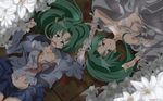  bandage flowers higurashi_no_naku_koro_ni sonozaki_mion sonozaki_shion twins 