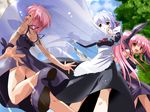  komatsu_eiji kotonomiya_yuki kousaka_alice kousaka_maria multiple_girls no_panties pink_hair siblings sisters suigetsu wallpaper 