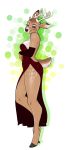  anthro antlers blush breasts cervine clothed clothing dress evening_gown eyelashes female hiddenwolf horn mammal smile solo standing 